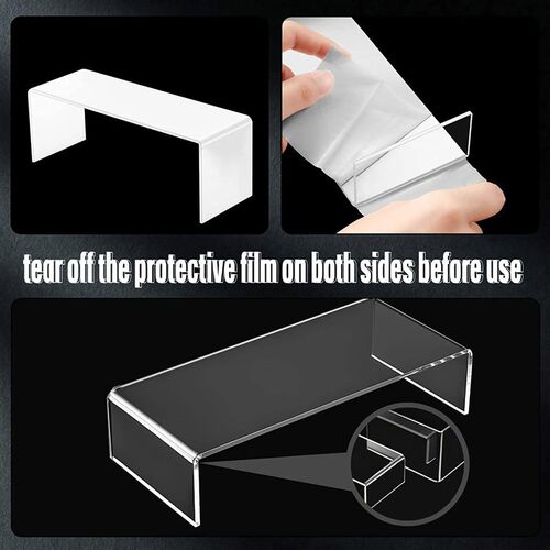 Acrylic Riser,Rectangular Acrylic Display Stand Shelf Clear