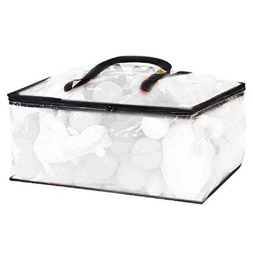 1pc Transparent Storage Bag Carrying Handle Clear Vinyl