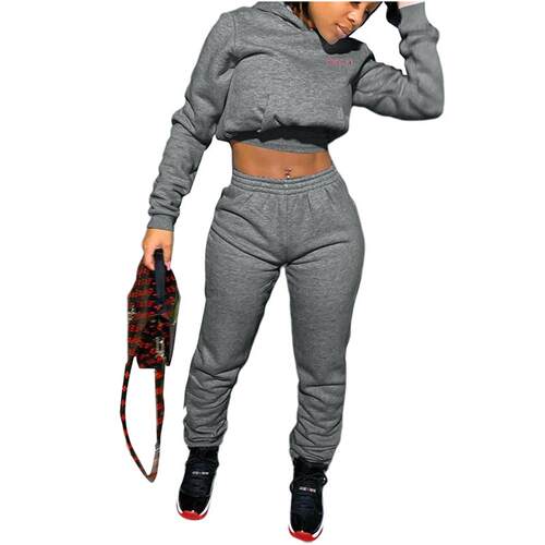 Women Autumn Spring New Sweatsuit BODY Letter Print Long Sle