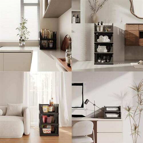 5Pack Folding Closet Organizers Storage Box Stackable Plasti