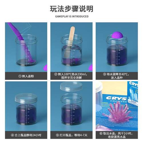 DIY Crystal Growing Kit Fun Science Experiment STEM Kid Toys