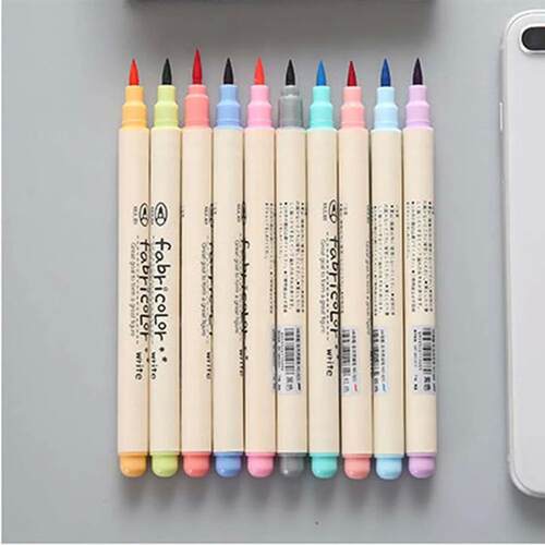 10 Colors Brush Pen Set Fabricolor Marker Pen Soft Tip Colou