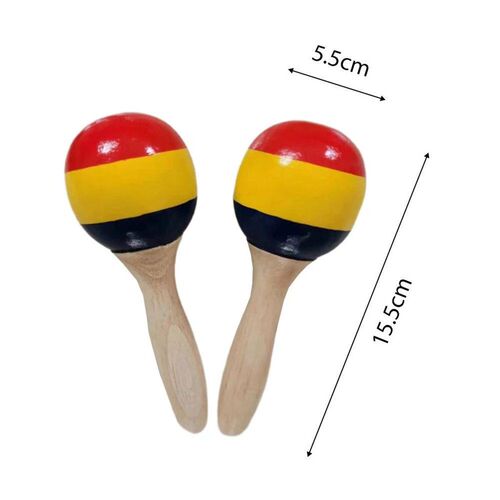 1 Pair Wooden Maracas Sand Hammer Rumba Shakers Rattles Sand
