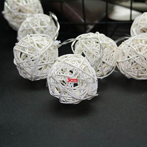 LED Rattan Ball Light String 6m Camping Tent Light USB Batte