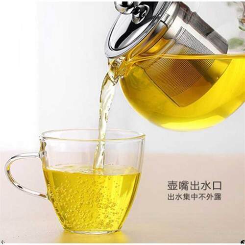 Hear Resistant Glass Teapot Cup with Stainless Steel Infuser