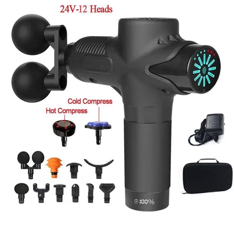 24V Professional Massage Gun With Hot And Cold Compress Elec - 实物图