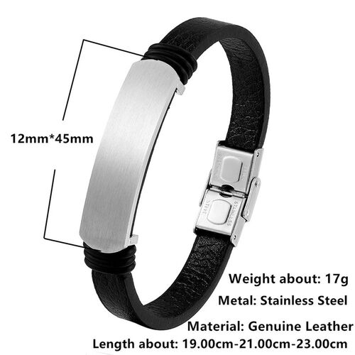 New Fashion Black Leather Rope Brlet Stainless Steel Fashion
