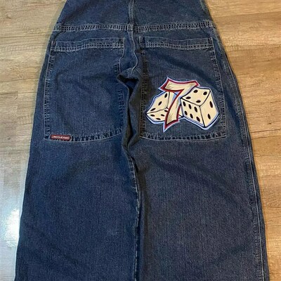 Jnco Baggy Jeans Hip Hop Rock Embroidery Pattern Men Women 2