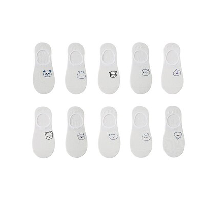 Womens cotton ankle socks, socks designed by rabbits, cows,