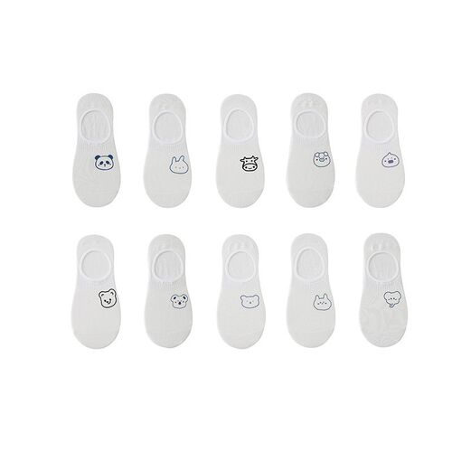 Womens cotton ankle socks, socks designed by rabbits, cows,