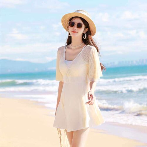 Large size swimsuit womens one-piece skirt slim belly cover