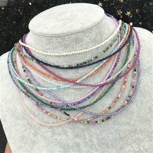Super Shiny Crystal Neckls Simple Small Beads Neckls F