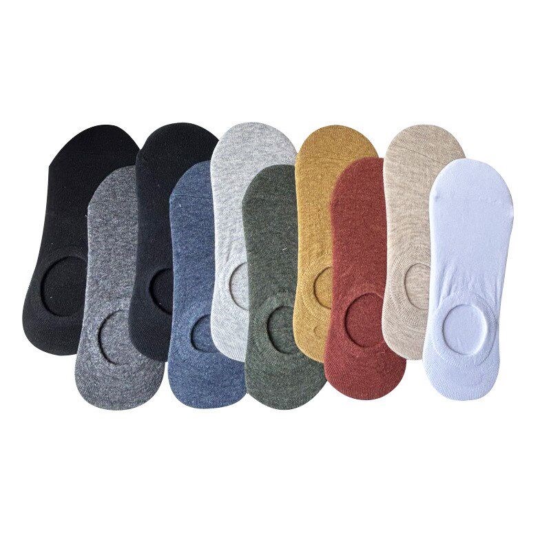 Summer Mens Socks Low Cut AntiSlip Silicone Invisible Casual - 实物图