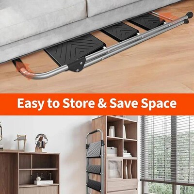 3-level Ladder, Foldable Step Stool with Anti Slip Wide Peda