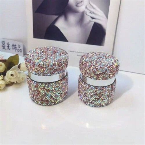 Rhinestone Airless Cream Bottle Dispenser Portable Push