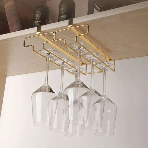 Cabinet Hanging Metal Wine Glass Rack Cabinet Stemware Holde
