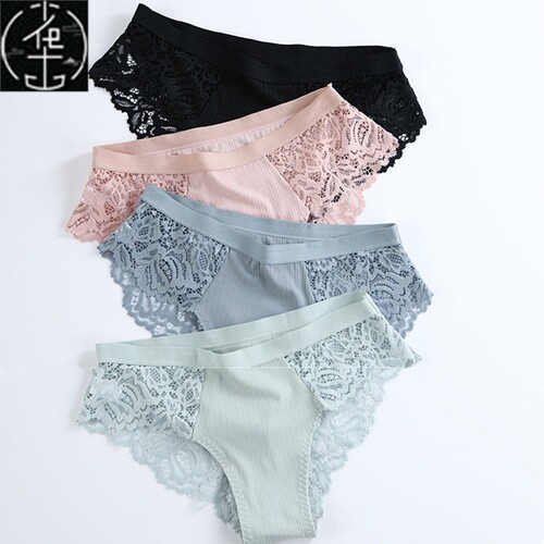3 Pcs Cotton Panties Sexy Panty Briefs Lace Panties Women Un