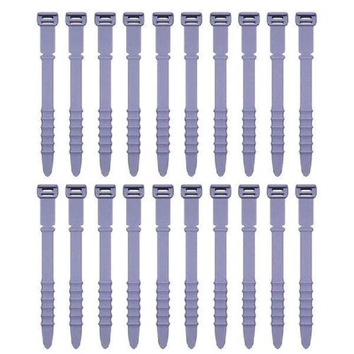 20 Pcs Reusable Fastening Cable Ties Silicone Wire Cord