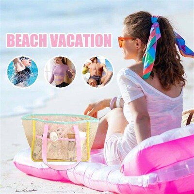 Mesh Beach Bag Mesh Bag Pool Beach Tote Sandproof Large