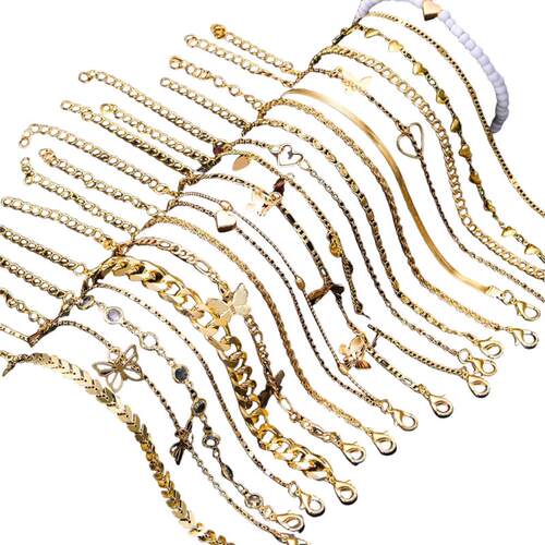 Heart Butterfly Foot Chain 复古沙滩风爱心蝴蝶圆珠链条脚链套