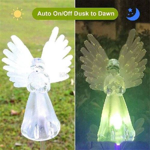 LED solar angel ground plug light outdoor villa garden