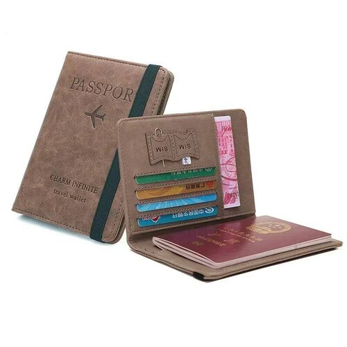 Elatic Band Leather Paport ver Travel Paport Holder Wallet M