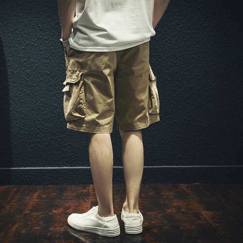 Summer Work Shorts Mens Multi-pocket Casual Pants Half-leng