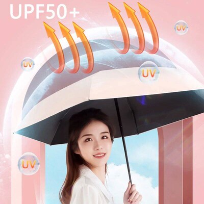 Mini Sun Umbrella Pocket Rain Umbrellas Anti UV 6-Folding Pa