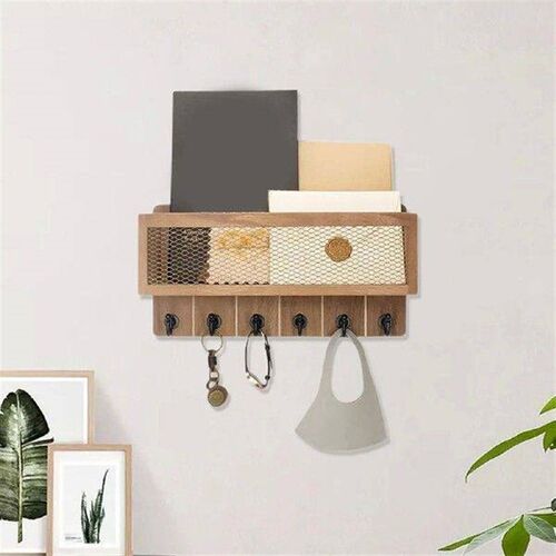 Key Hook with 6 Wall Hooks Wall Hanger Rack Hanging
