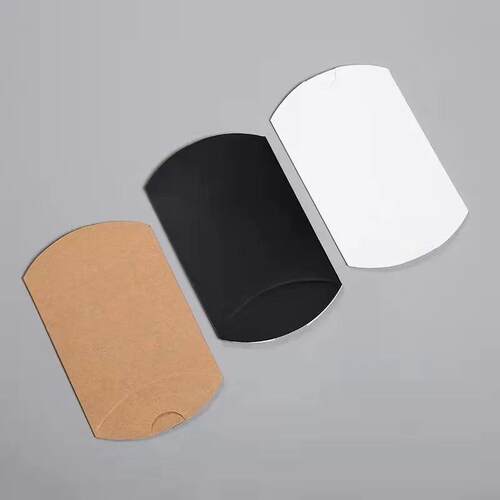 50PCS Kraft Paper Pillow Box Wedding Party Gift Candy Boxes