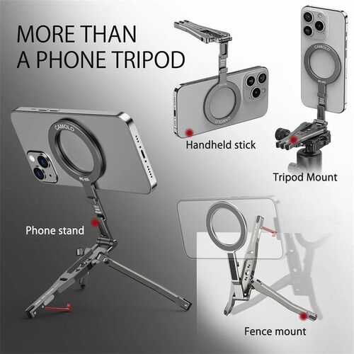 2025 Magnetic Tripod With Fence-Mounted Cold Shoe Handle Pho