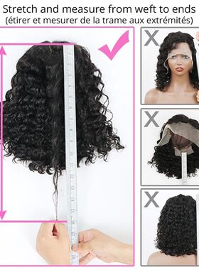 Bob Lace Wig Black Curly For Women Deep Water Curly Wave Hum