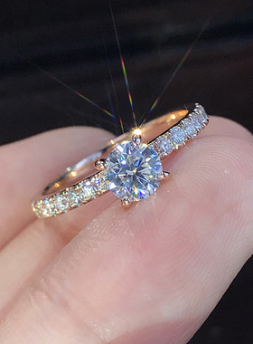 Wedding Rings for Women Classic Cross Design Inlaid Shiny Cr