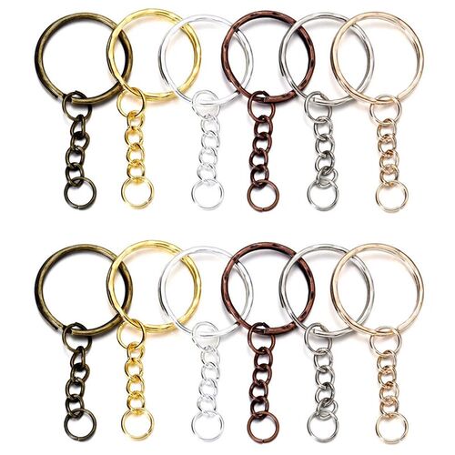 20/50Pcs Key Ring Key Chain Round Split Keyfob Keyrings With