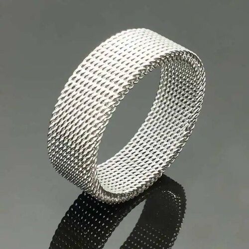 Modern stainless steel mesh band ring for mens womans  jew