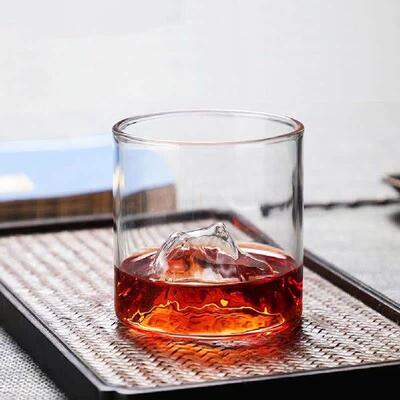 Whisky Cup Mountain Shallow Shape Transparent Glass Cup