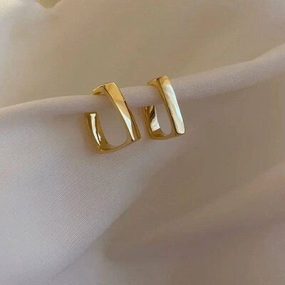 Round Hollowe Irregular Aquare Geometric Square Metal Dangle
