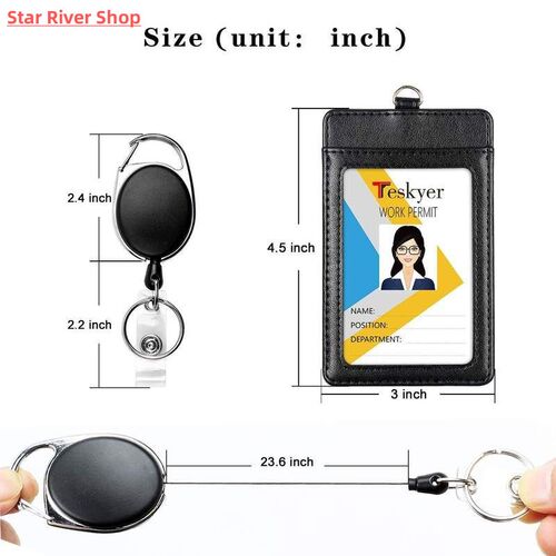 Retractable Badge Reel with Card Holder Reel Clip Key Ring