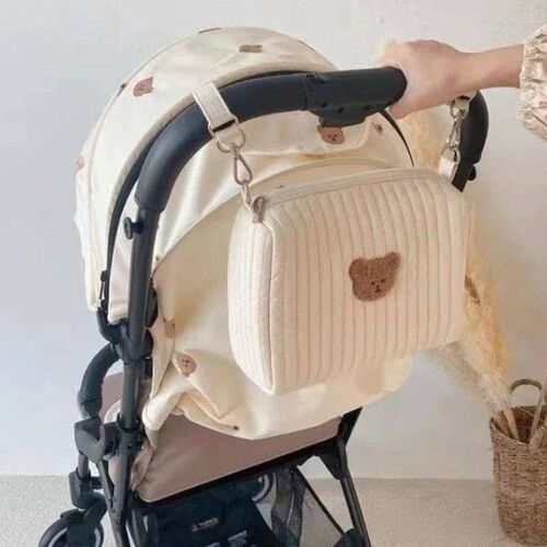 Portable Stroller Nappy Bag Quilted Baby Diaper Caddy Organi
