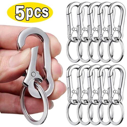 5Pcs Gourd Buckle Keychains Climbing Hook Stainless Steel Ca