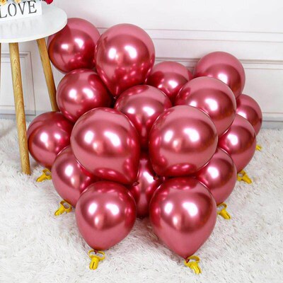 10/20/30pcs Metallic Birthday Balloons Metal Blue Red
