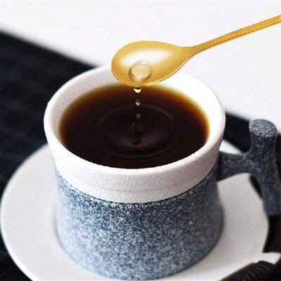 5Spoon+5Forks Stainless Steel Leaf Coffee Cake Spoon Fork