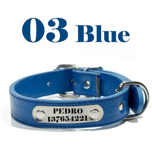 PU Leather Custom Dog Collar Personalized Puppy Collar Free