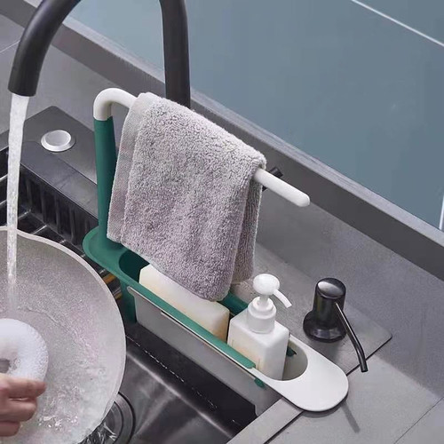 Telescopic Sink Shelf Kitchen Sinks Organizer Soap Sponge Ho
