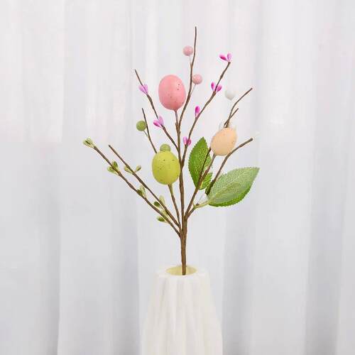 1/5pcs Easter Eggs Tree Branch Colorful Painting Foam Egg Ar