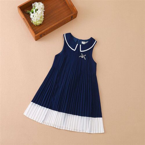 Girls Chiffon Dress Summer New Mid-Large Childrens Cotton