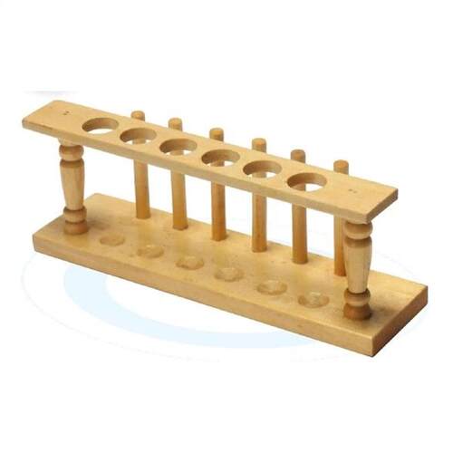 6 Holes 20mm Hole Diameter Lab Wooden Test Tube Storage