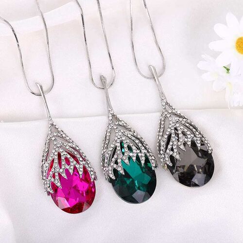 Fashion high-end crystal diamond-encrusted water drop sweate