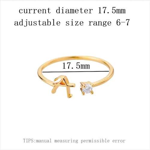 Exquisite Simple Initial Letter Rings For Women Stackable Na