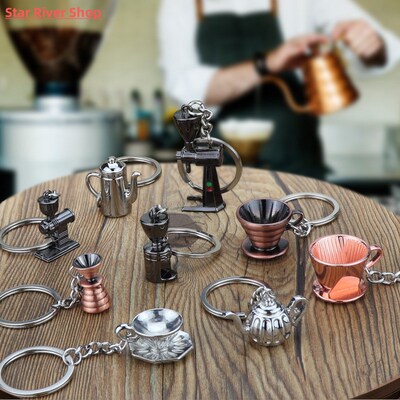 Alloy Coffee Portafilter Pendant Fashion Keychain Charm Coff